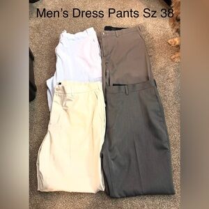 Men's Classic Dress Pants in Light Blue, Khaki, Cream and Gray all sz 38